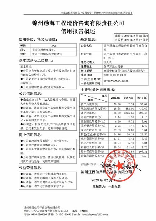 锦州渤海工程造价咨询有限责任公司 专业工程造价咨询业务